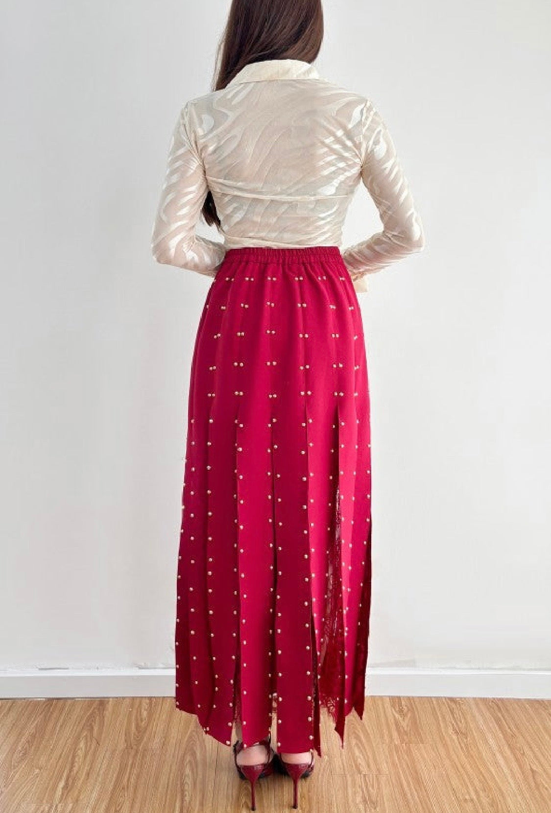 1909 Studded Fringes Skirt