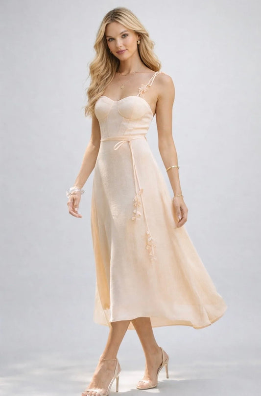 1887 Champagne Corset Dress