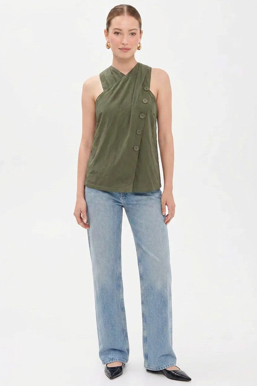 2625 Asymmetrical Cross Front Top