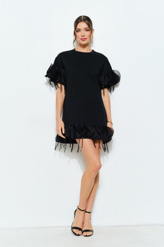 1972 Beaded Black Dress