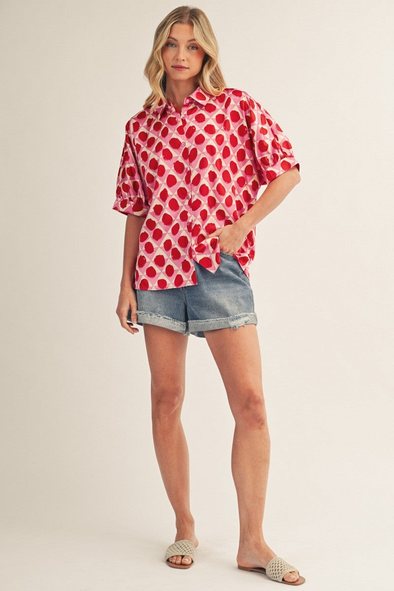 2312 Color Block Printed Top
