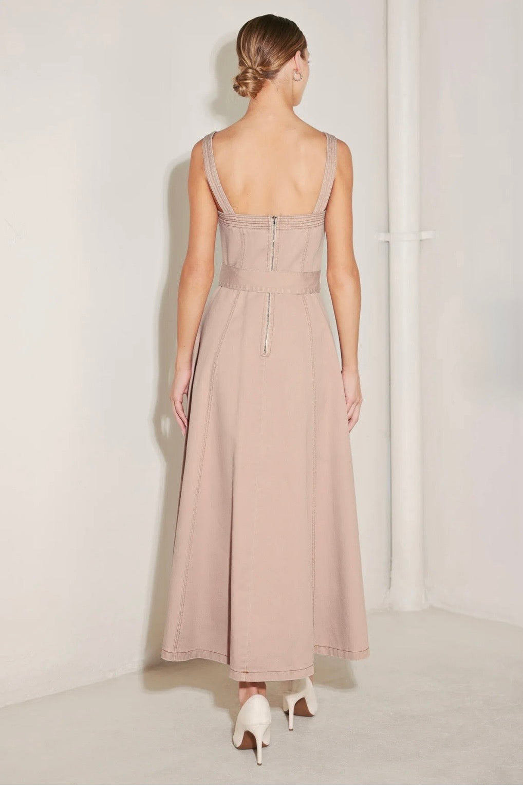 2129 Denim Pink Midi Dress