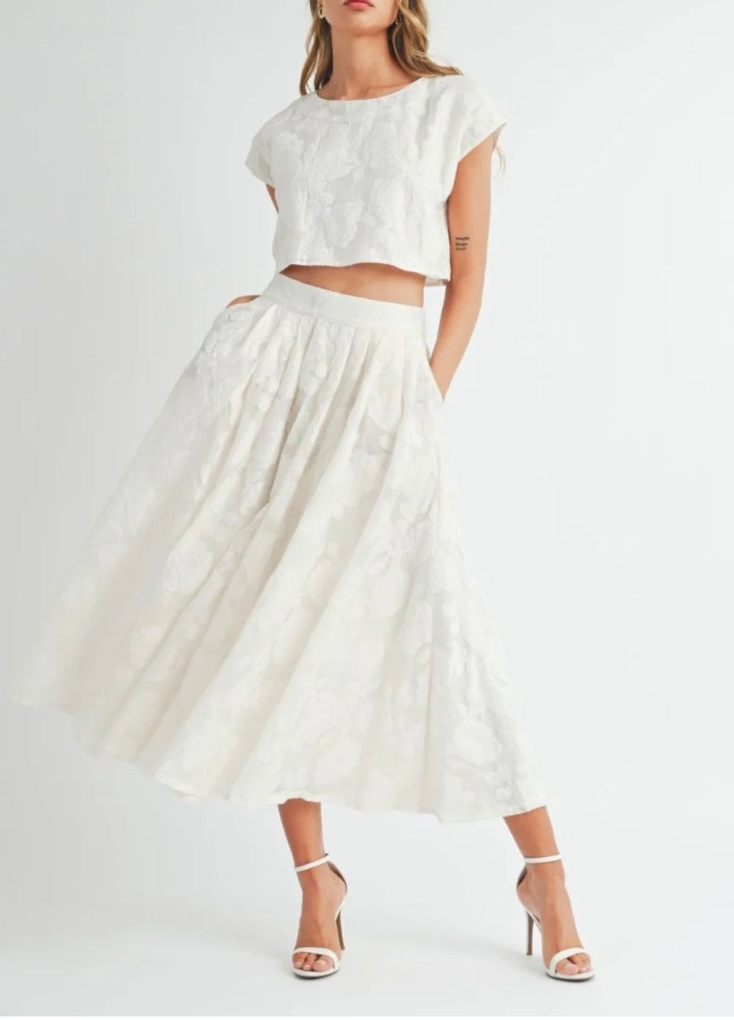 1462 Flower Brocade Skirt Set