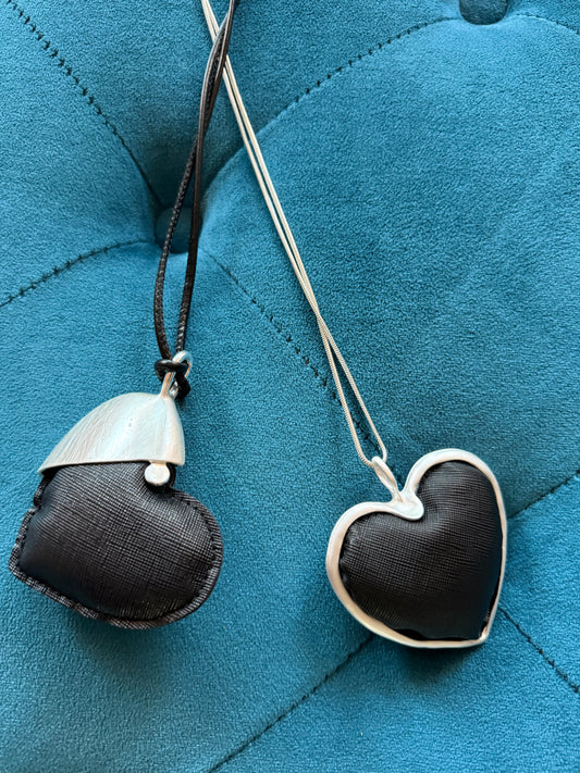 2063 Black & Silver Heart Necklace