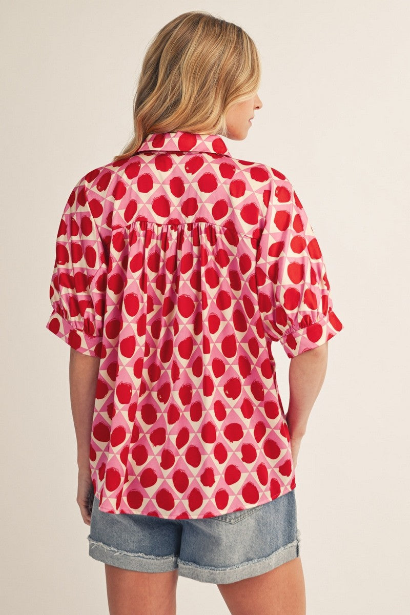 2312 Color Block Printed Top