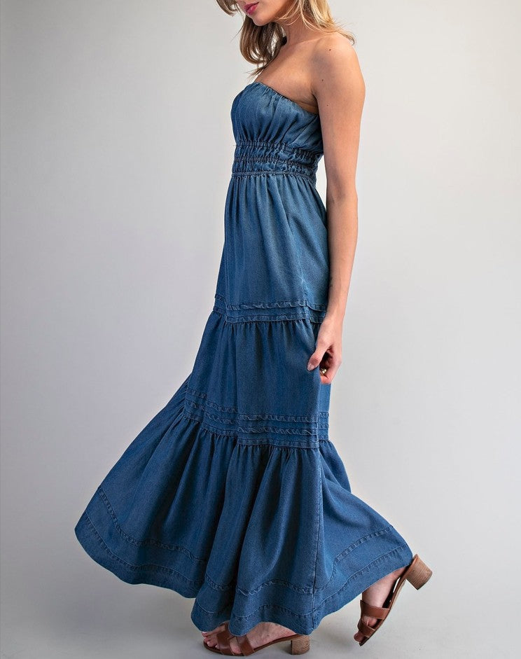 2371 Tensel Strapless Maxi Dress