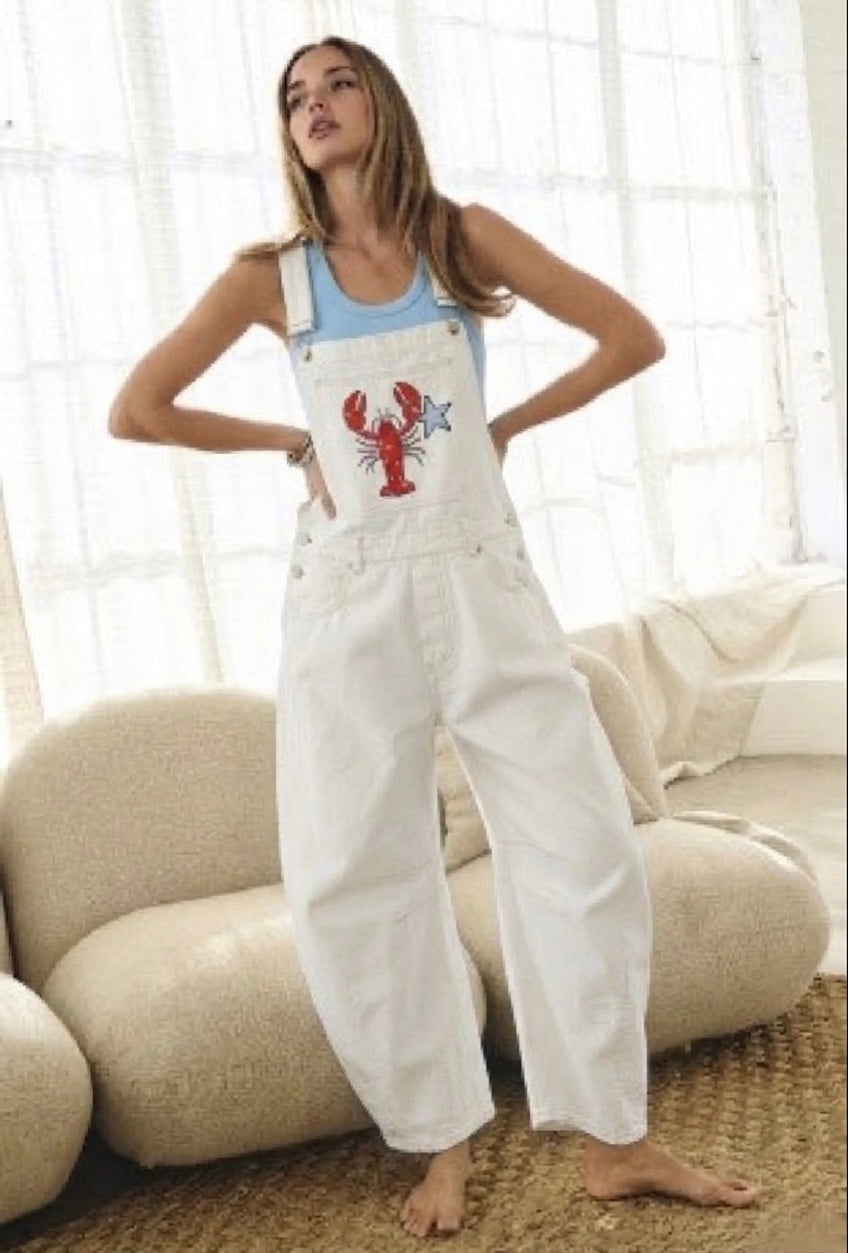 2502 Lobster Denim Barrel Overall
