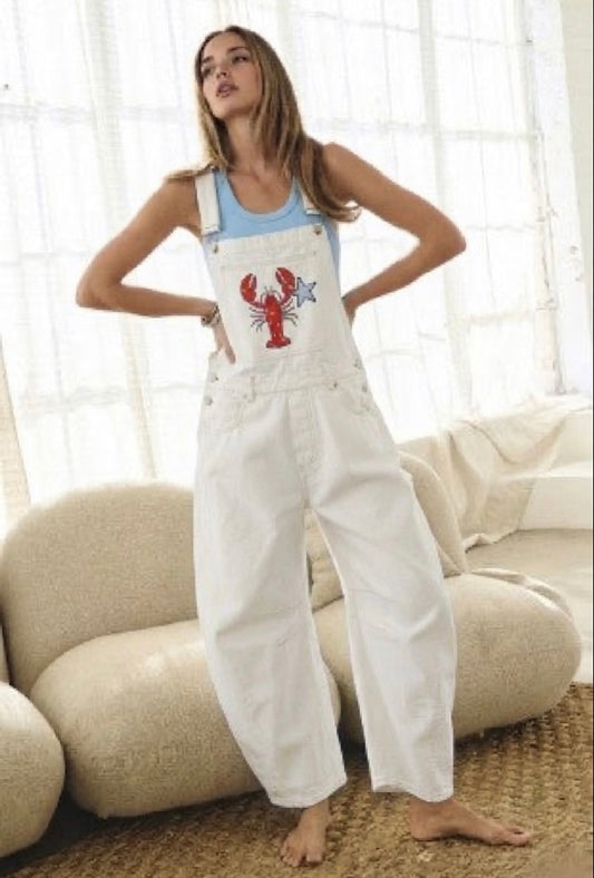 2502 Lobster Denim Barrel Overall