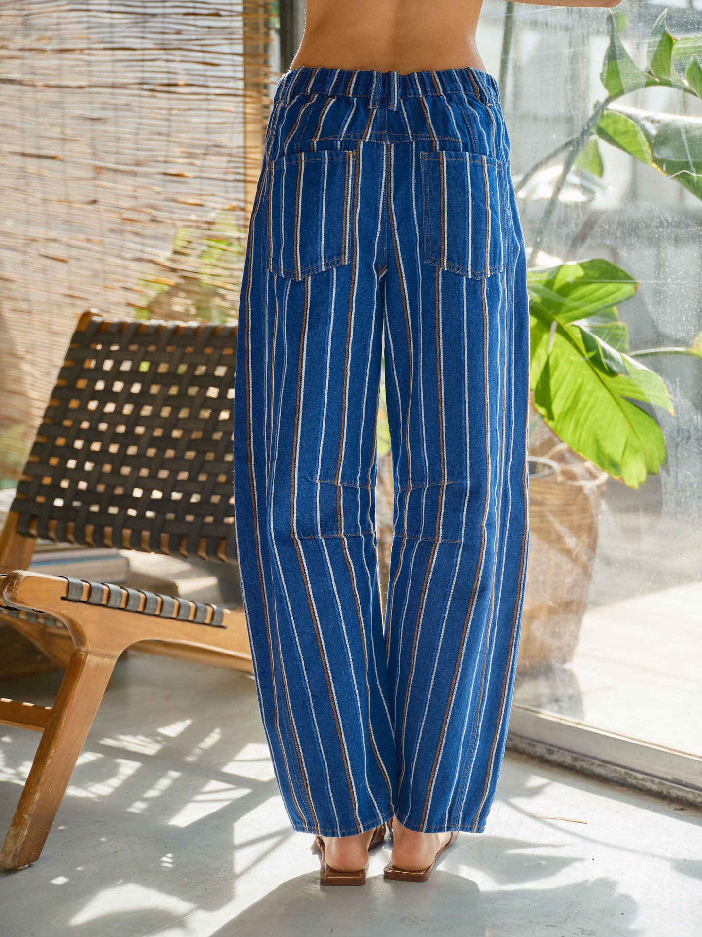 2608 Royal Blue Striped Denim Pant
