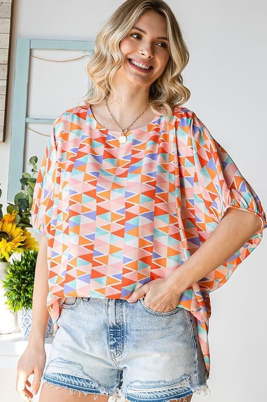 1031 Triangle Print Top