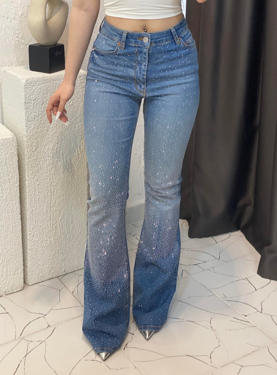 1783 Rhinestones Denim Pant