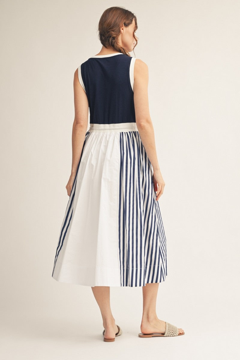2424 Striped Midi Dress