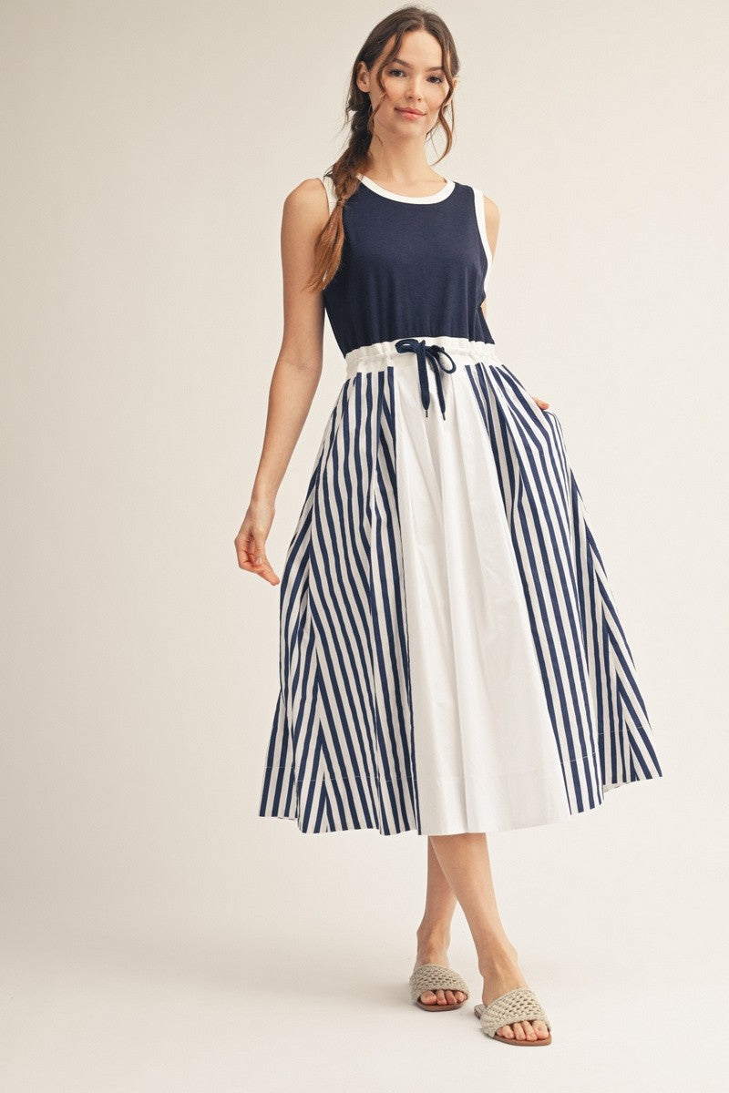 2424 Striped Midi Dress