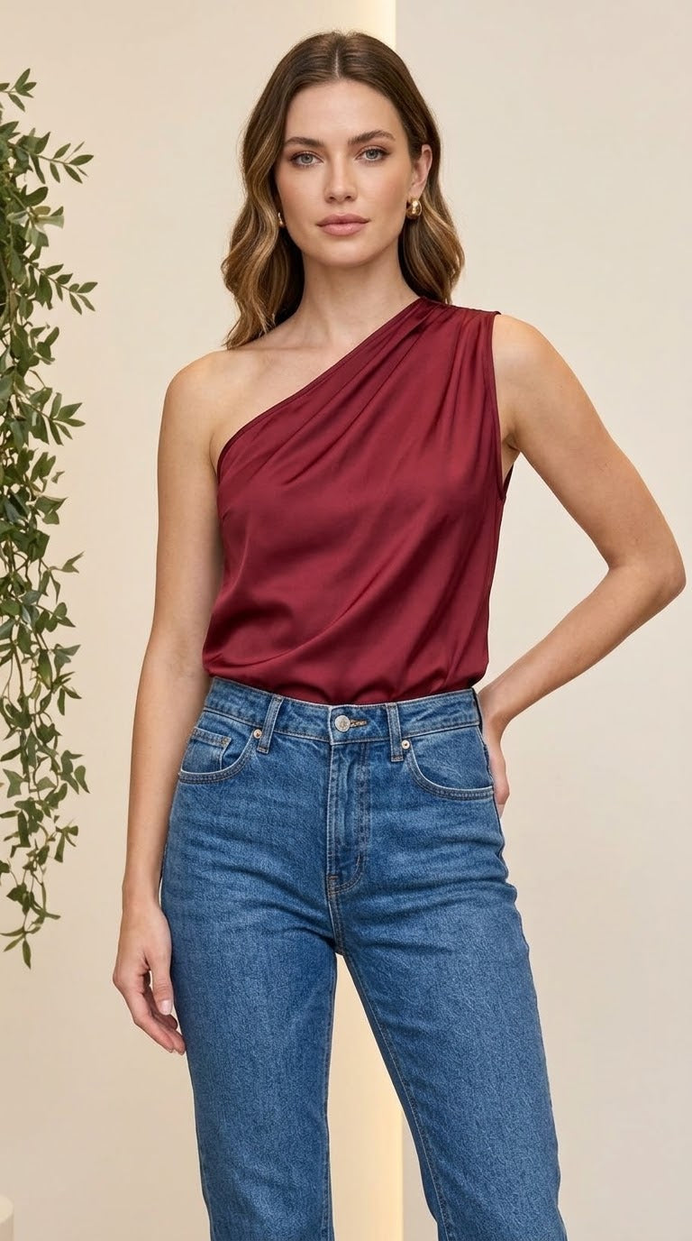 2651 One Shoulder Spandex Top