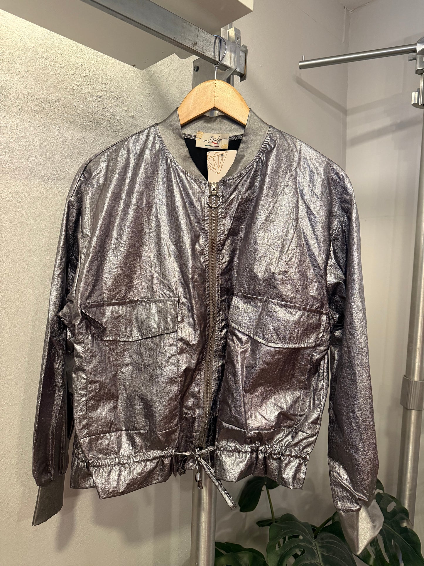 Onesize Metallic Bomber Jacket