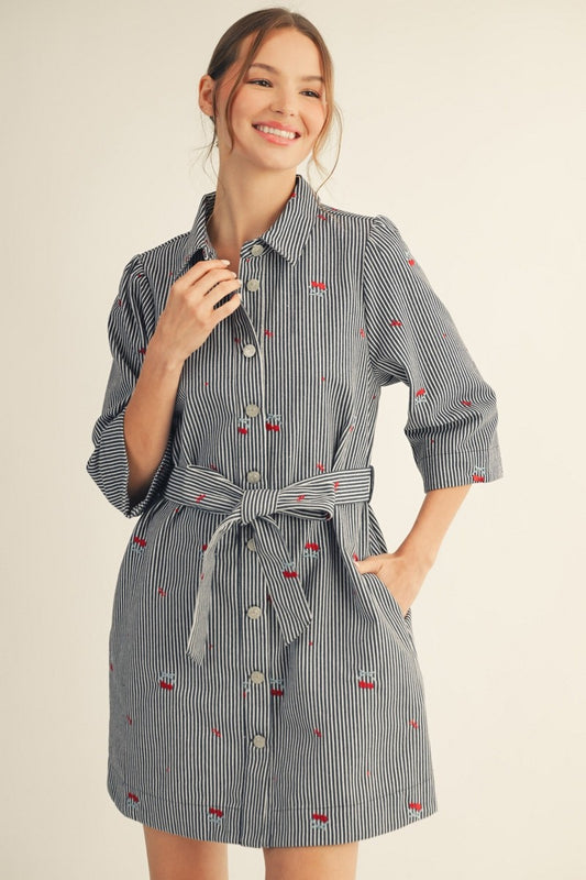 2425 Striped Cherry Dress