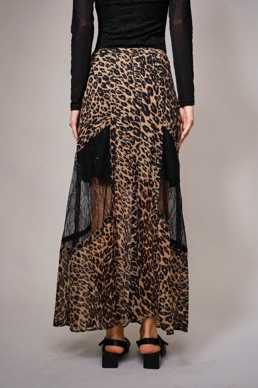 1739 Leopard Lace Skirt