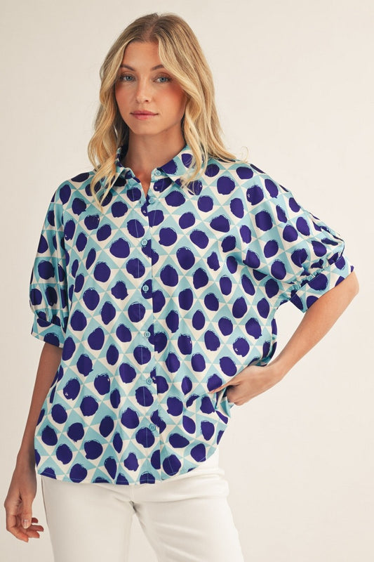 2312 Color Block Printed Top