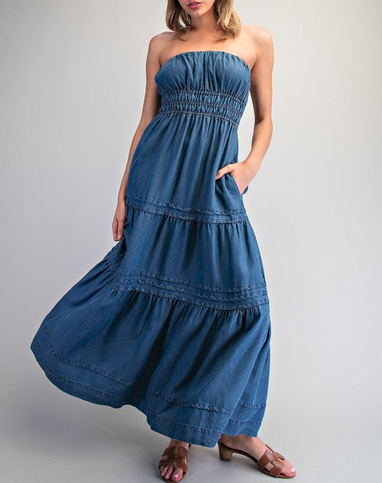 2371 Tensel Strapless Maxi Dress