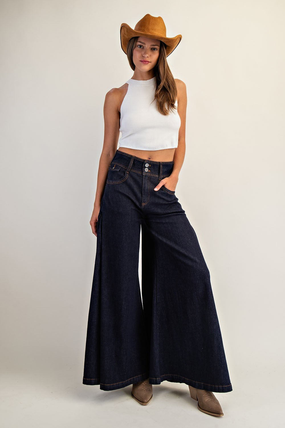 2220 Dark Denim Wide Leg Pant