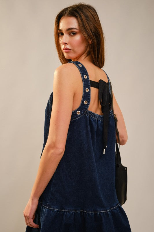 2157 Grommets Denim Dress