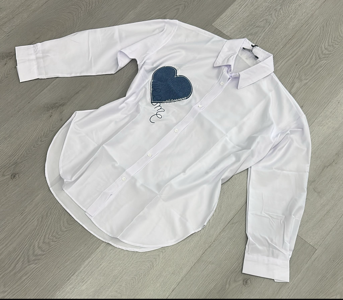 1823 Denim Heart Button Down Shirt