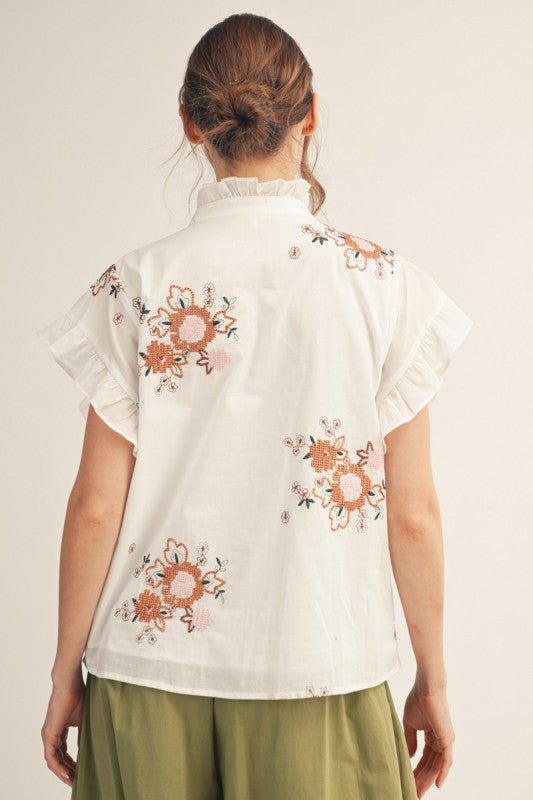 2194 Embroidered Floral Shirt