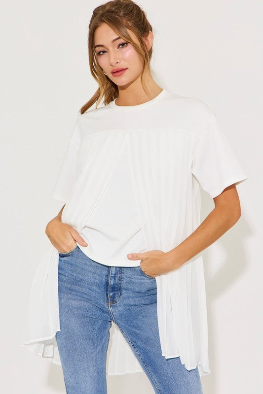 1627 Pleated Tunic T-Shirt Top