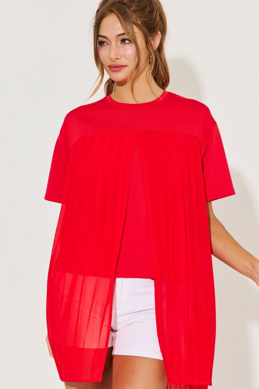1627 Pleated Tunic T-Shirt Top