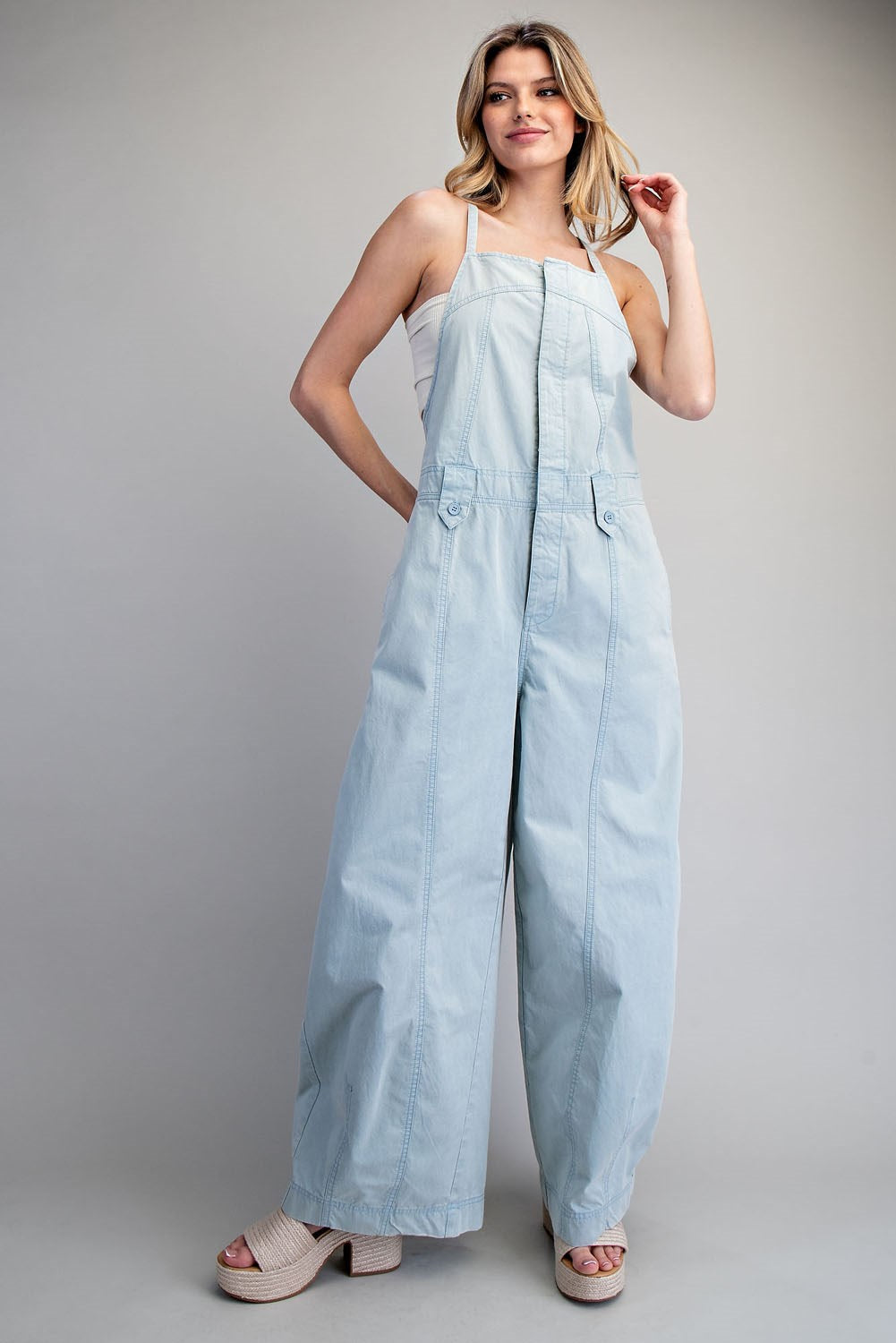 2250 Powder Blue Overall Jumpsuit