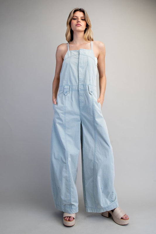 2250 Powder Blue Overall Jumpsuit