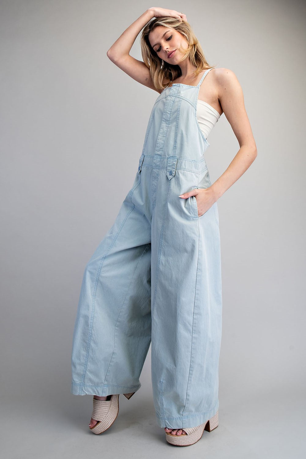 2250 Powder Blue Overall Jumpsuit