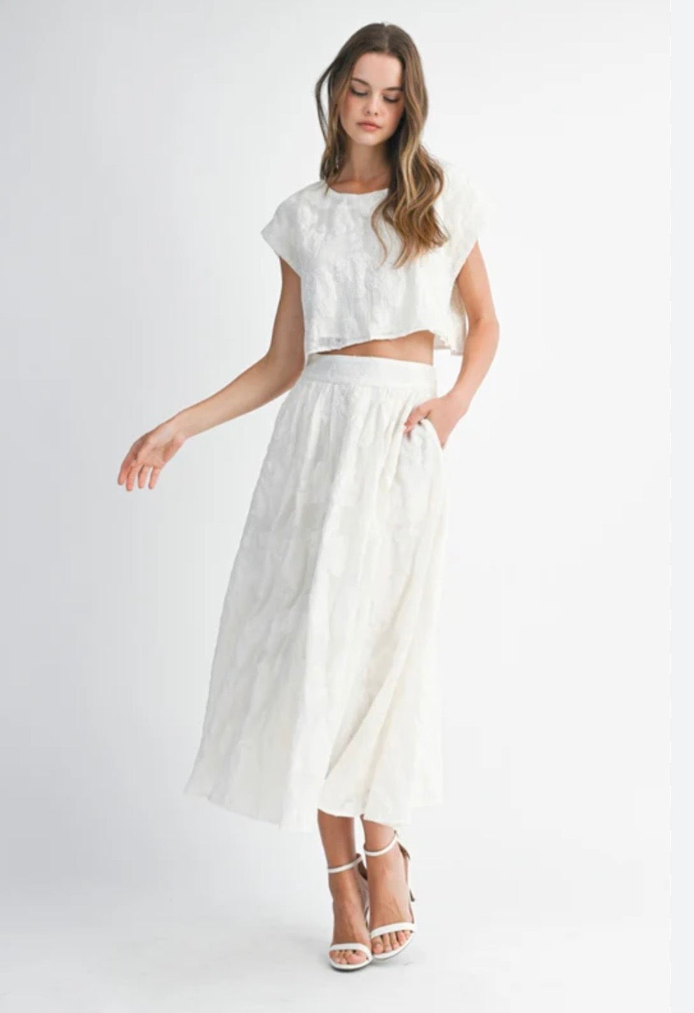 1462 Flower Brocade Skirt Set