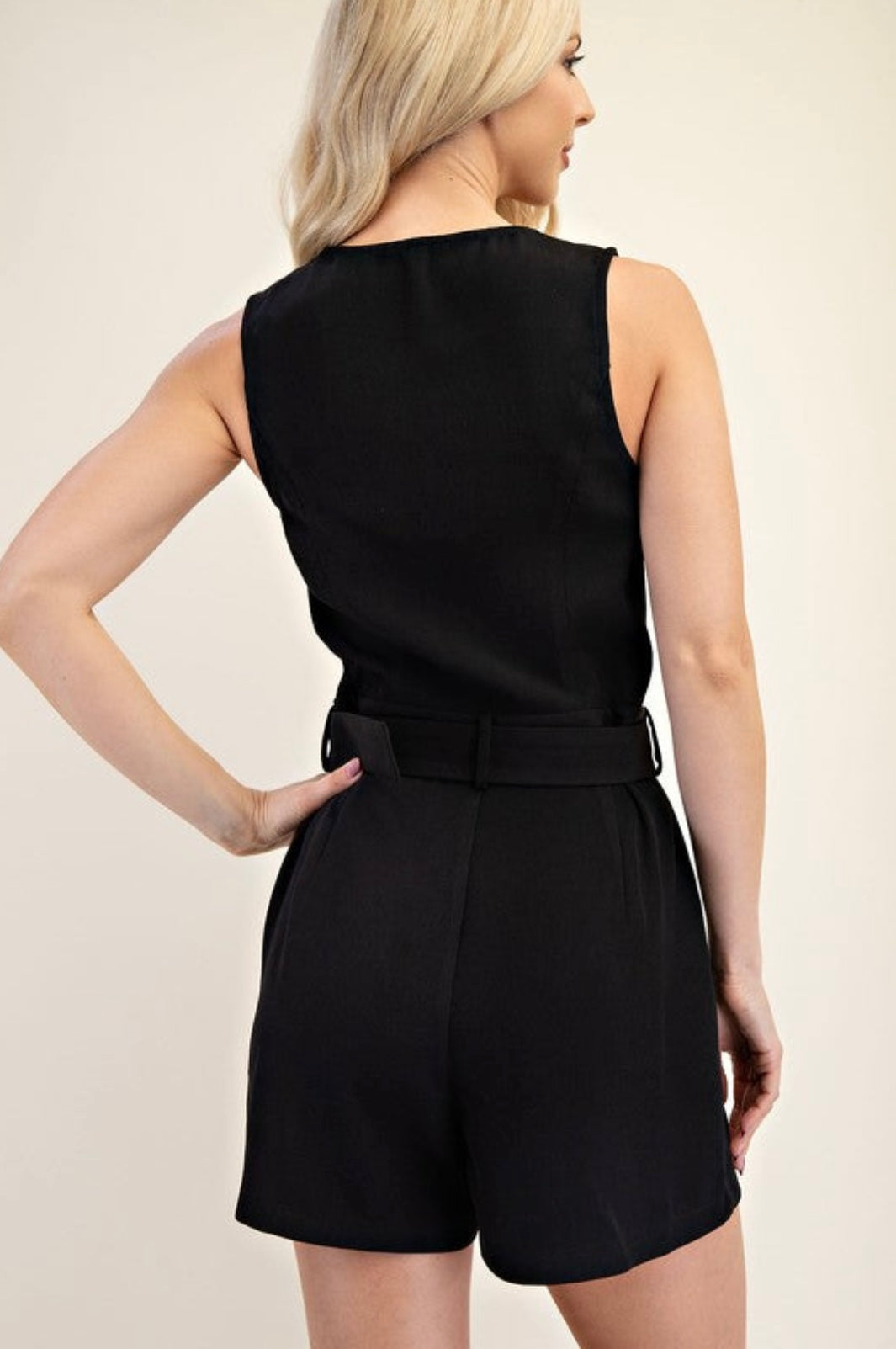 1483 Button Down Belted Romper