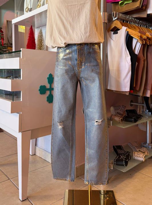 1736 Gold Denim Pant
