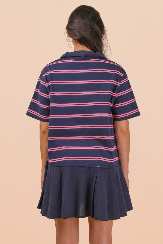 2082 Striped Drop Waist Dress