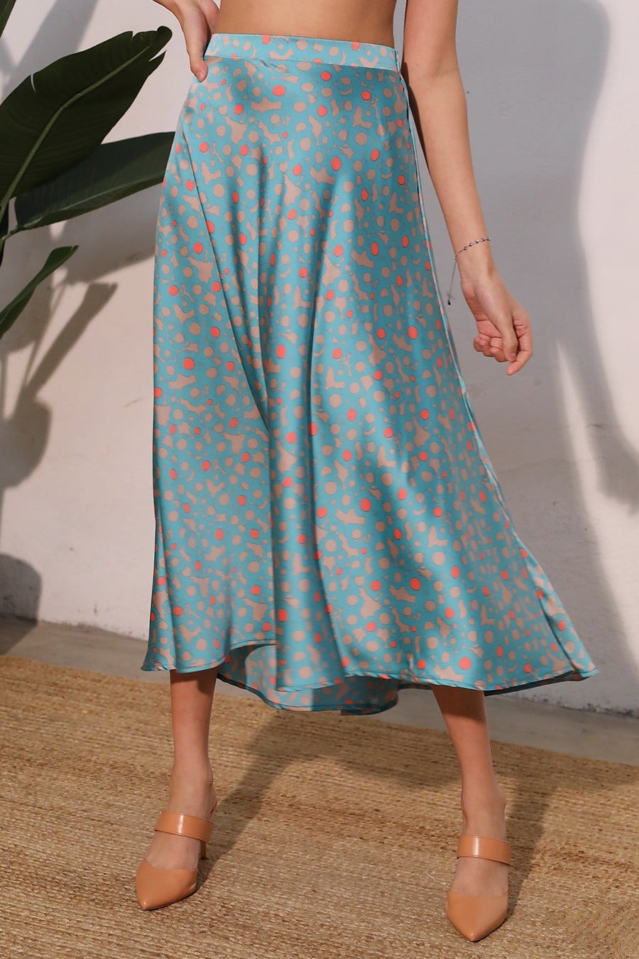 2361 Printed Midi Skirt Set, Do Not Wrinkle
