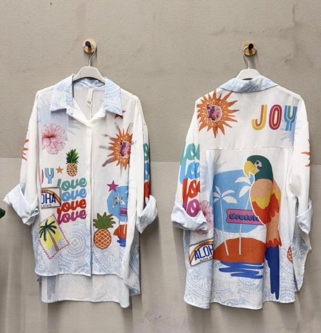 2461 Parrot Onesize Italian Button Down Shirt