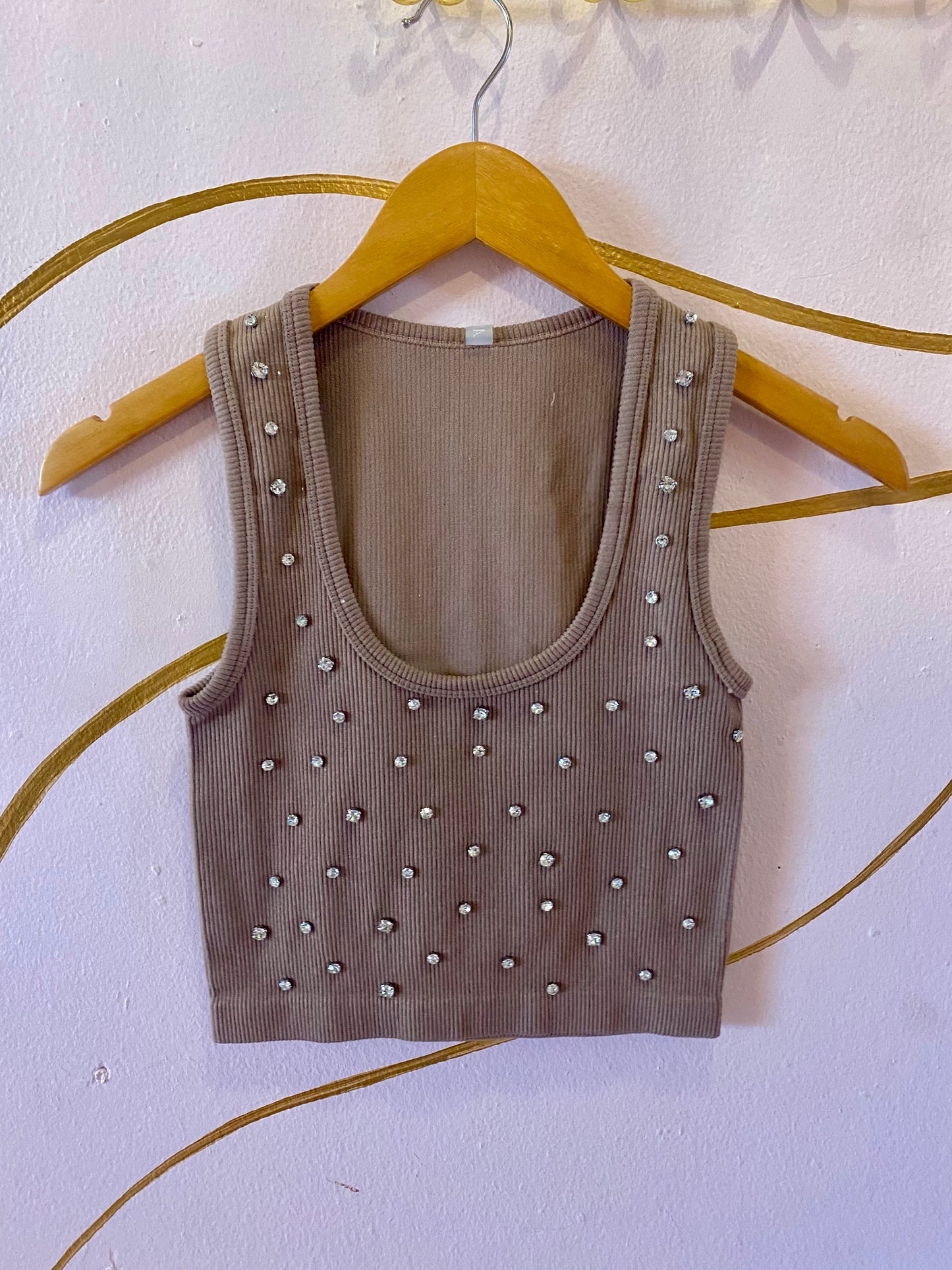 Multi Rhinestones Tank Top