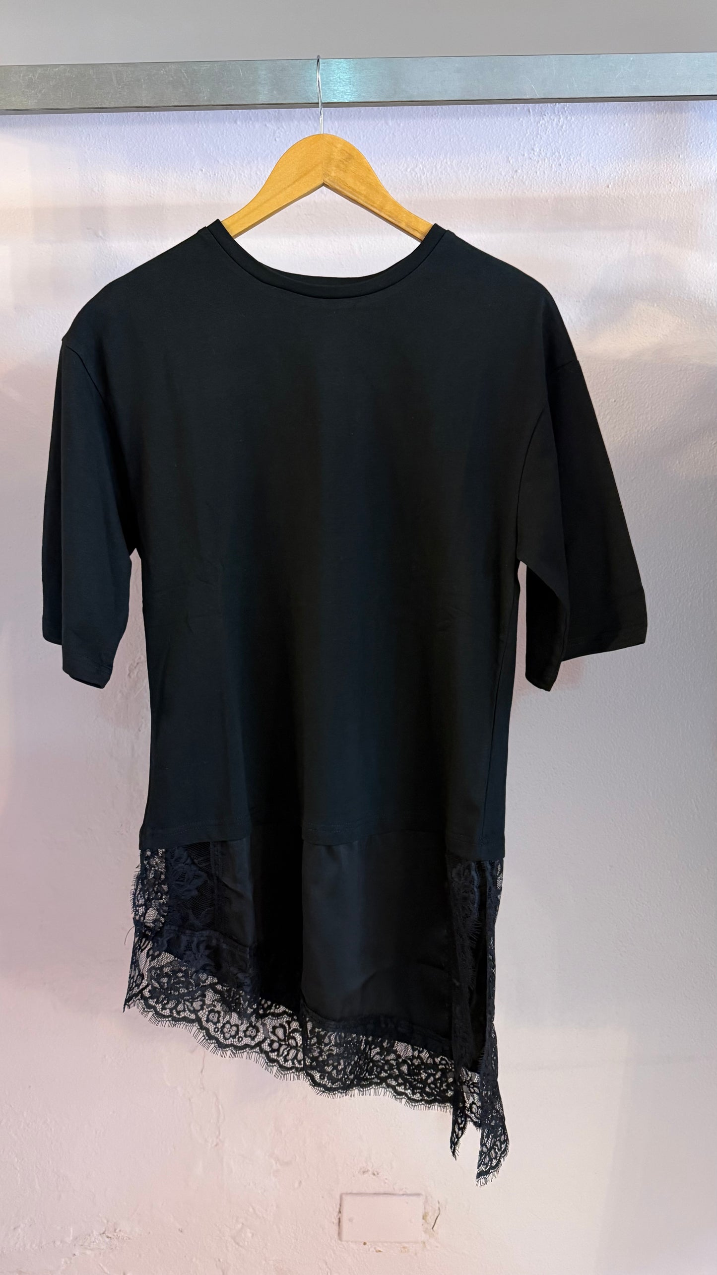 2110 Asymmetrical Lace Tunic Top