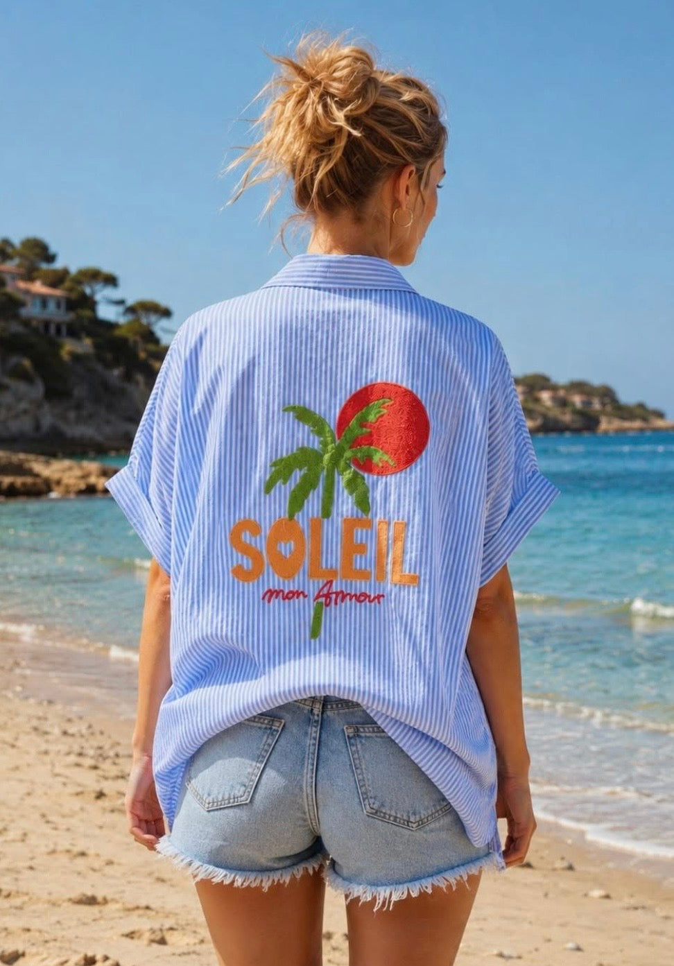 2421 Italian Oversize Onesize Embroidered Shirt