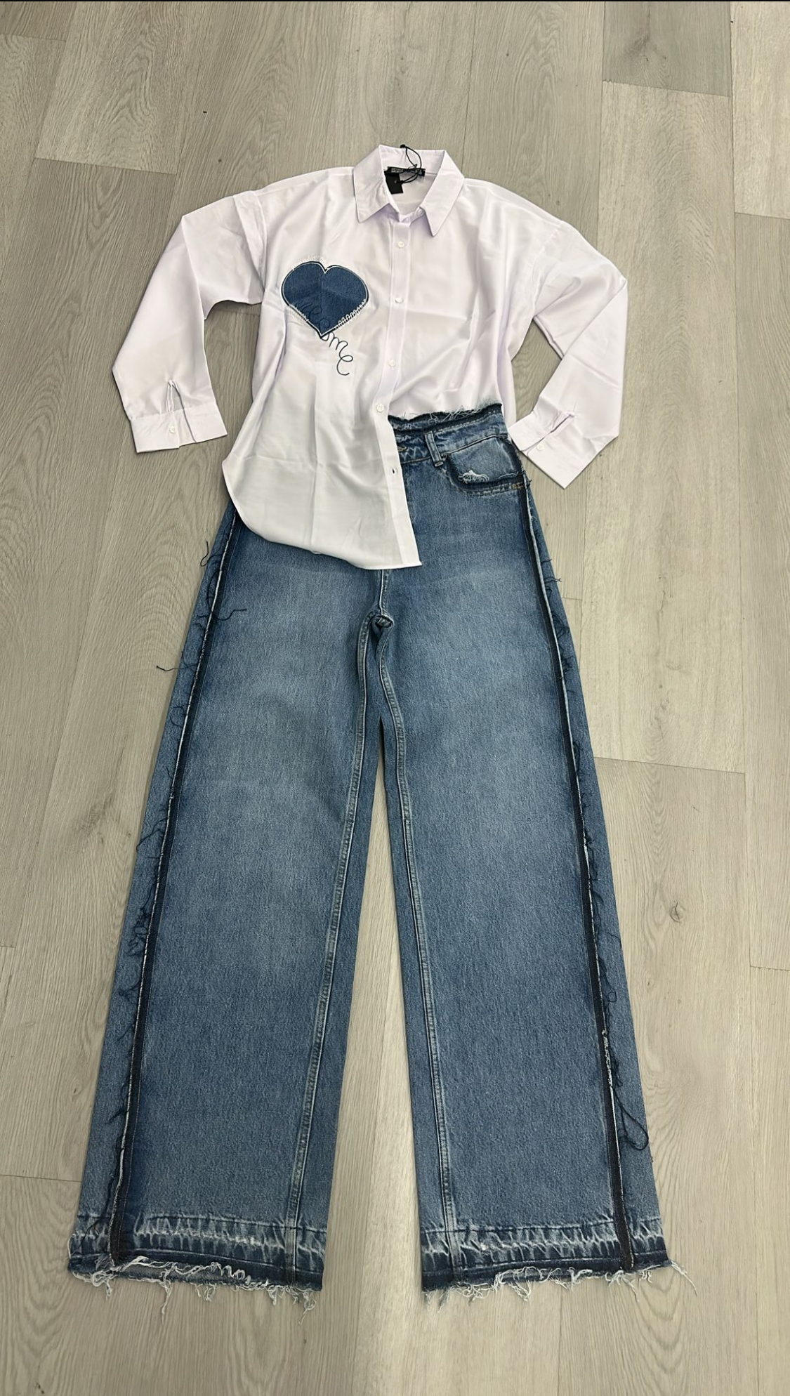 1823 Denim Heart Button Down Shirt