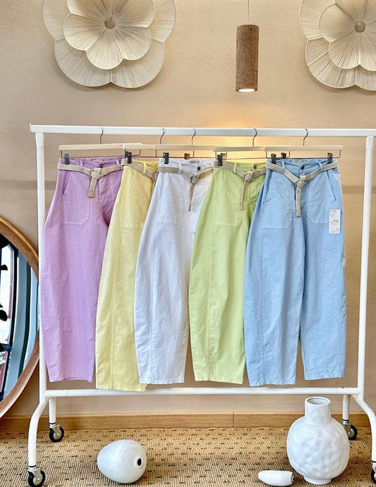 2284 Italian Belted Barrel Pant