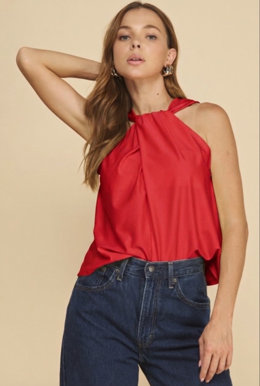 2627 Satin Halter Top