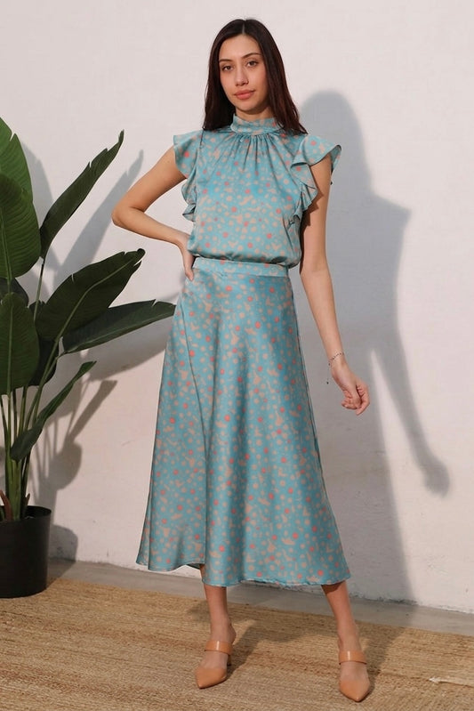 2361 Printed Midi Skirt Set