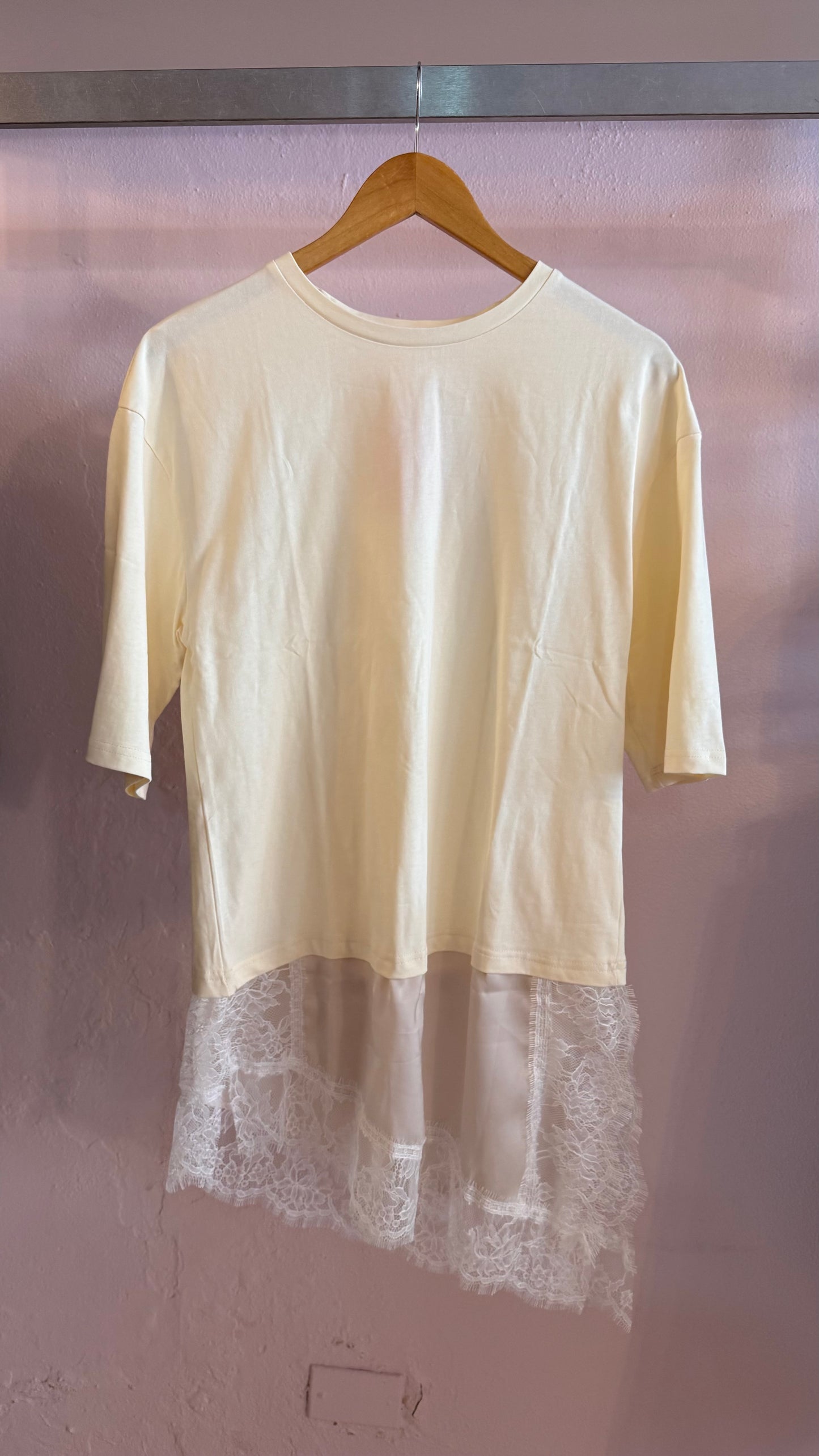 2110 Asymmetrical Lace Tunic Top