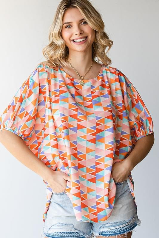 1031 Triangle Print Top