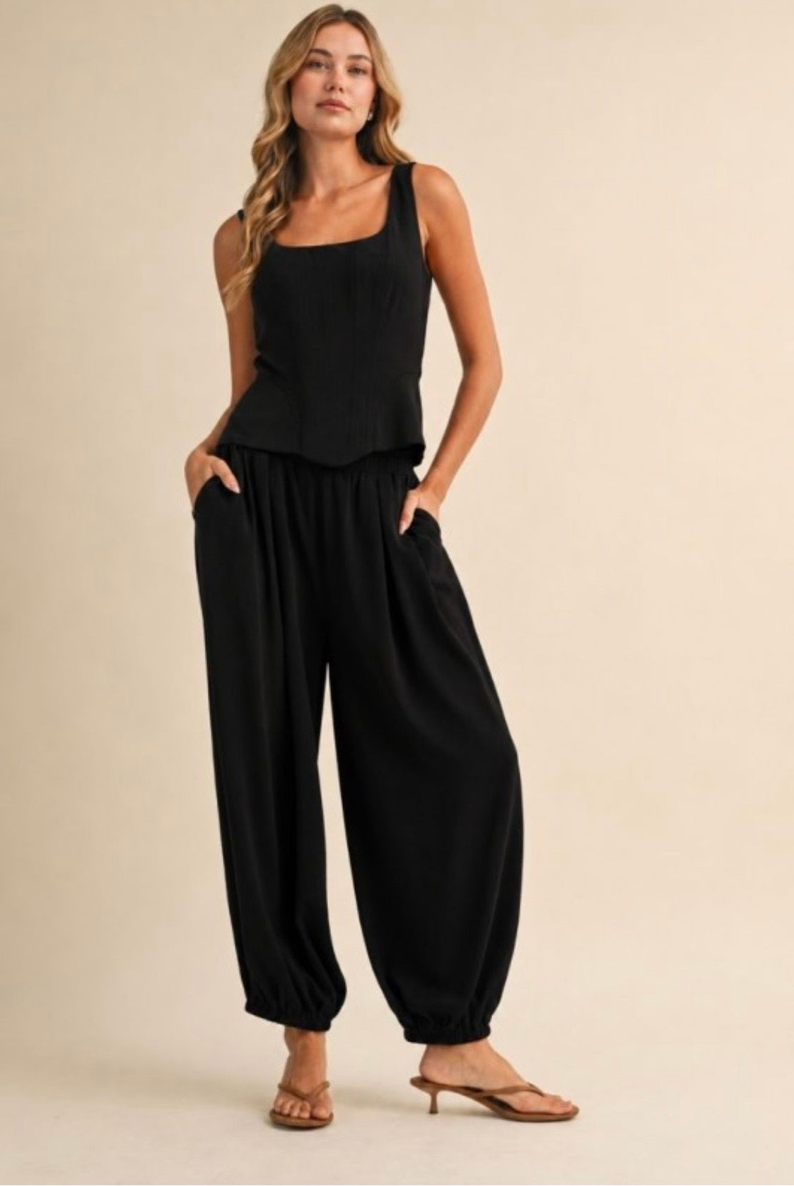 2658 Black Corset & Bubble Pant