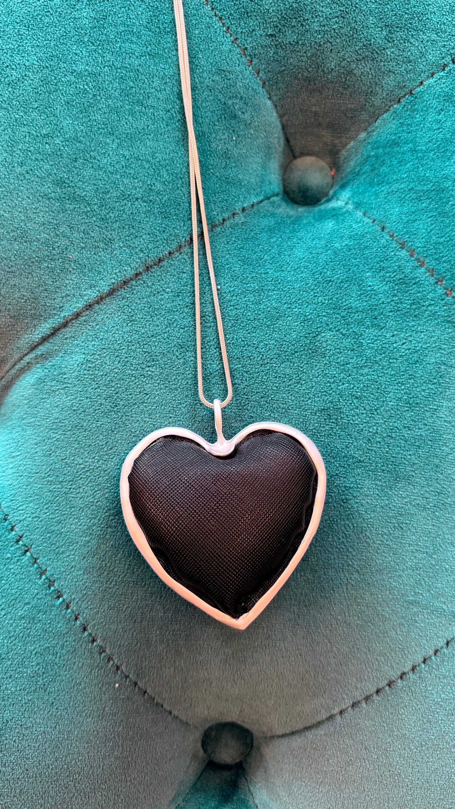 2063 Black & Silver Heart Necklace