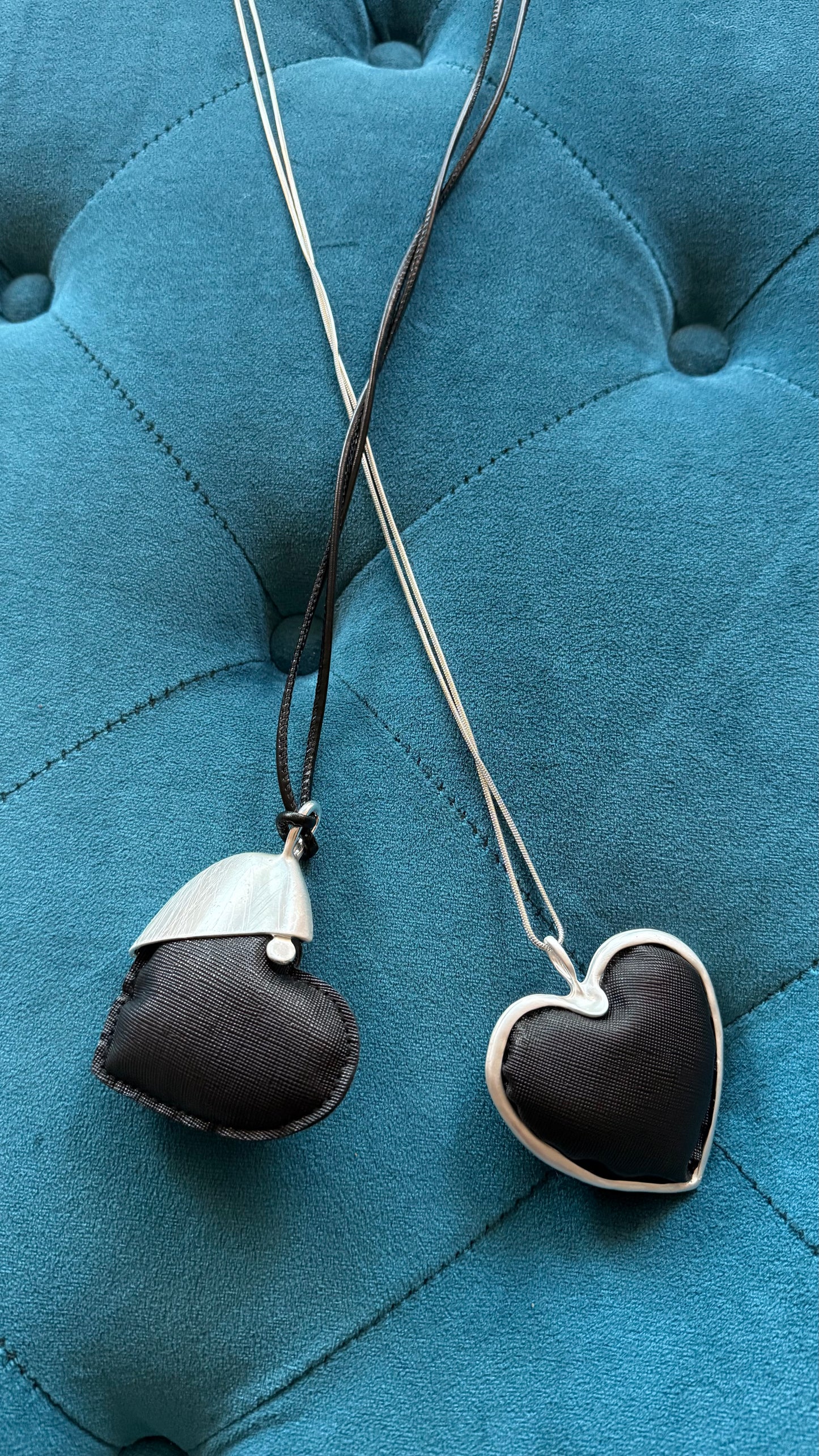 2063 Black & Silver Heart Necklace